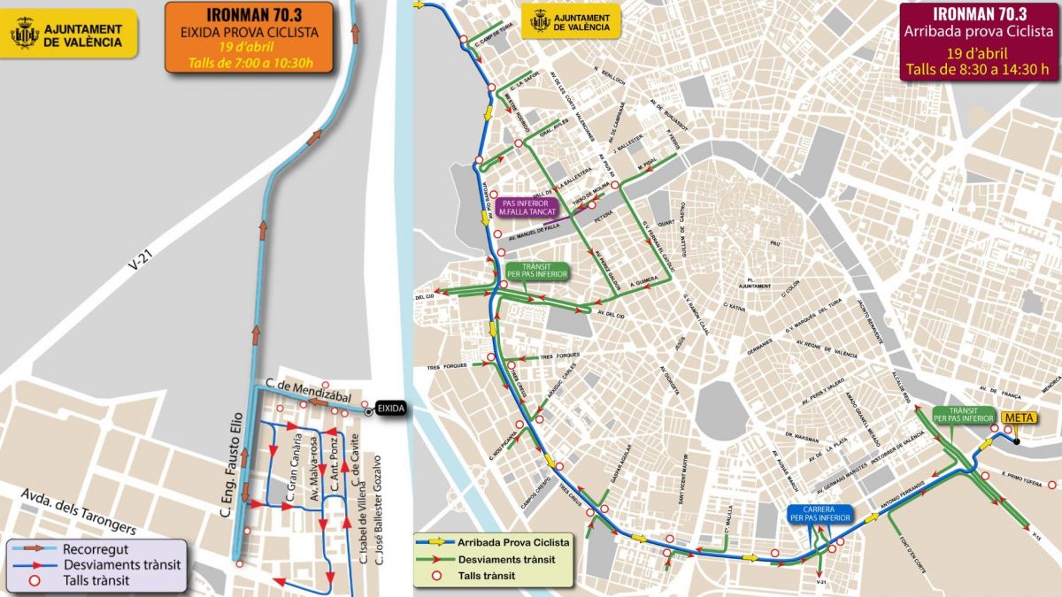 0415 Trànsit Ironman eixida i arribada prova ciclista val
