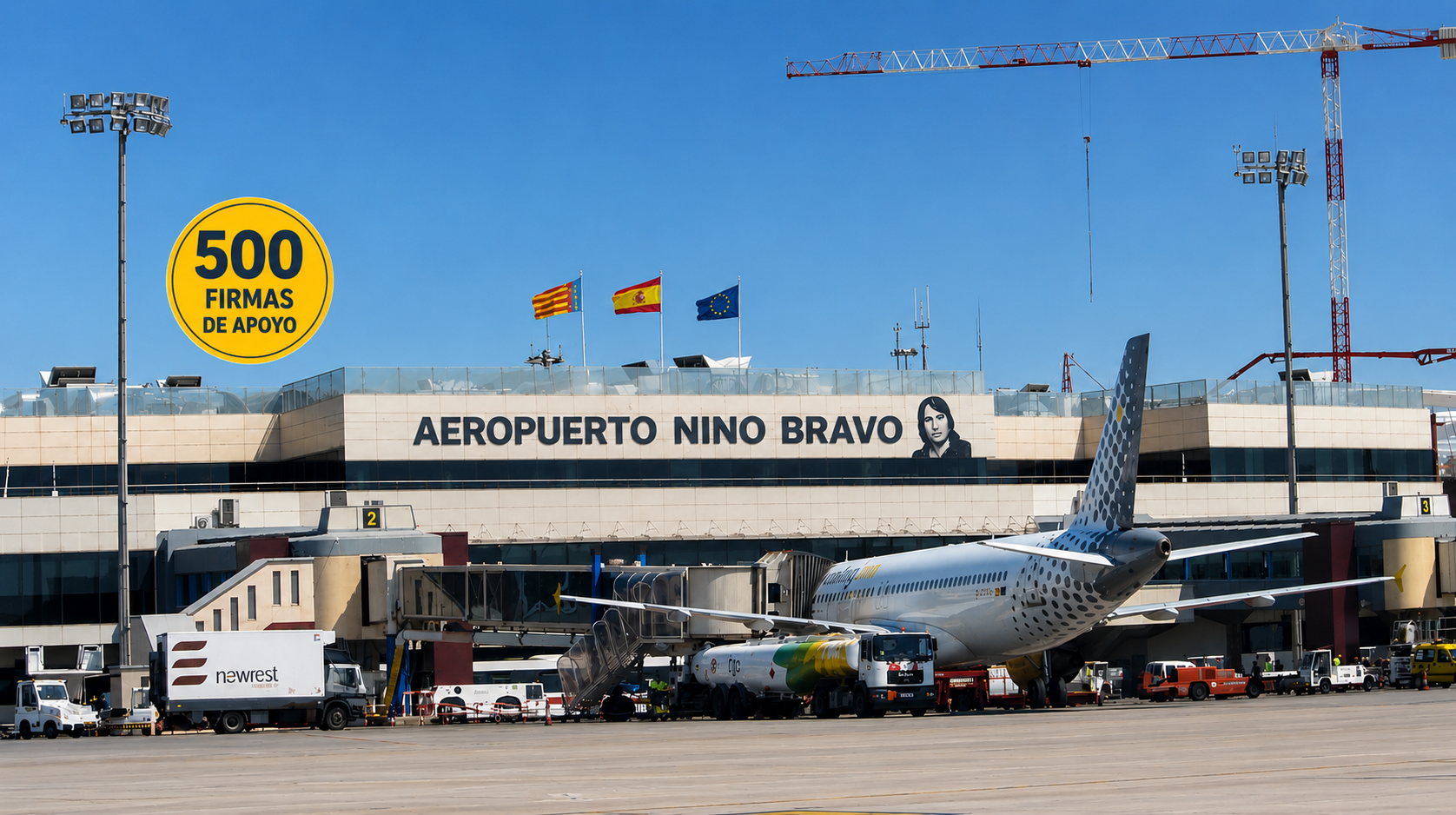 Simulació de l'aeroport Nino Bravo de València generat per IA Simulació de l'aeroport Nino Bravo de València generat per IA