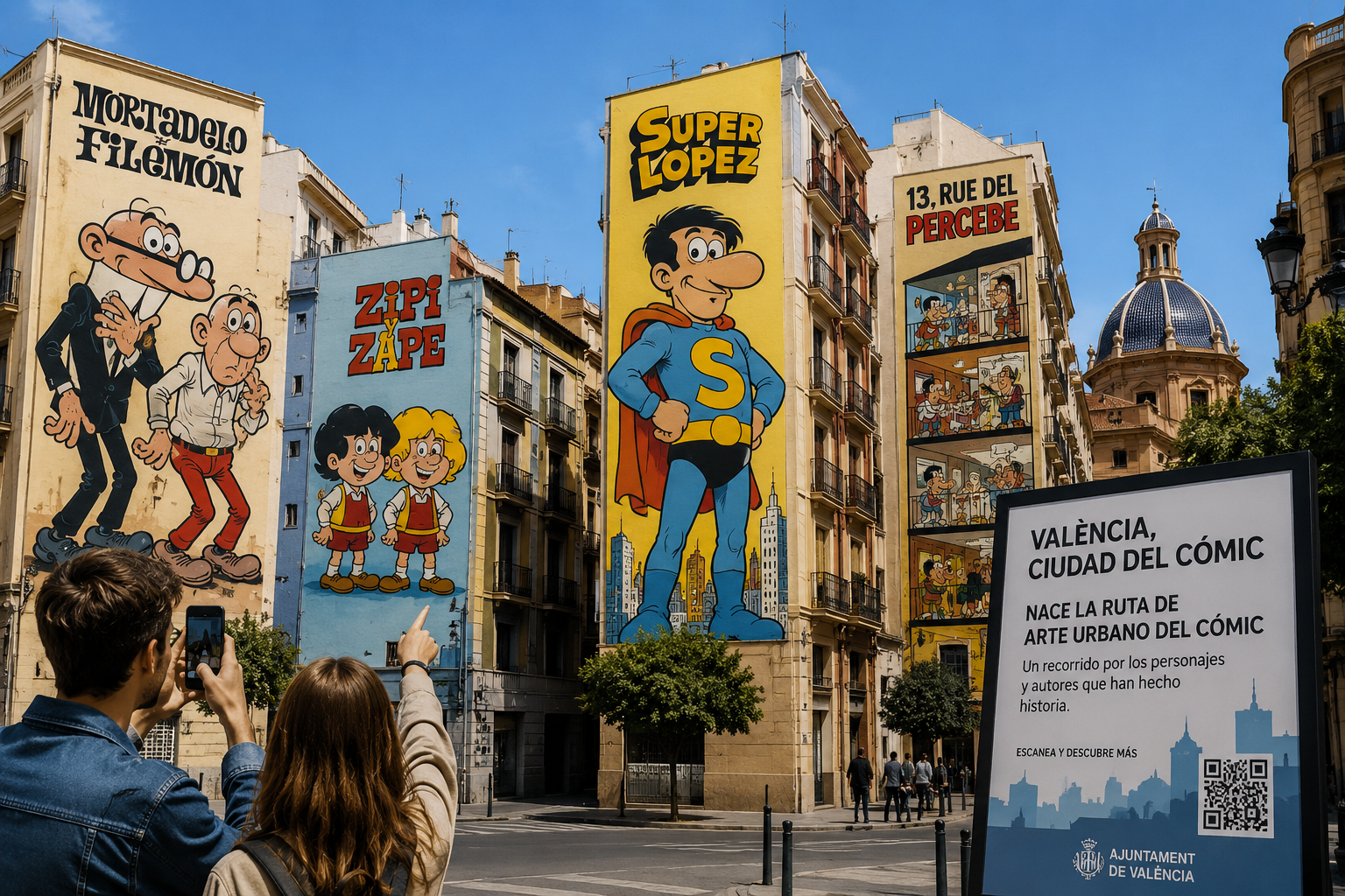 Imatge de la futura ruta del còmic de València generada per IA Imatge de la futura ruta del còmic de València generada per IA