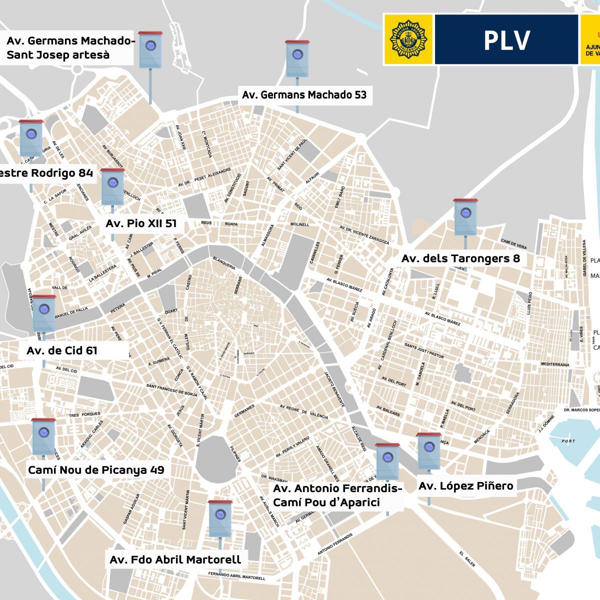 Mapa radares PLV Mapa radares PLV