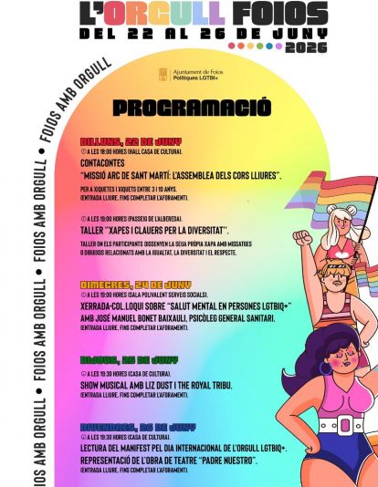 Programació Orgull LGTBIQ+ Foios 2026 Programació Orgull LGTBIQ+ Foios 2026