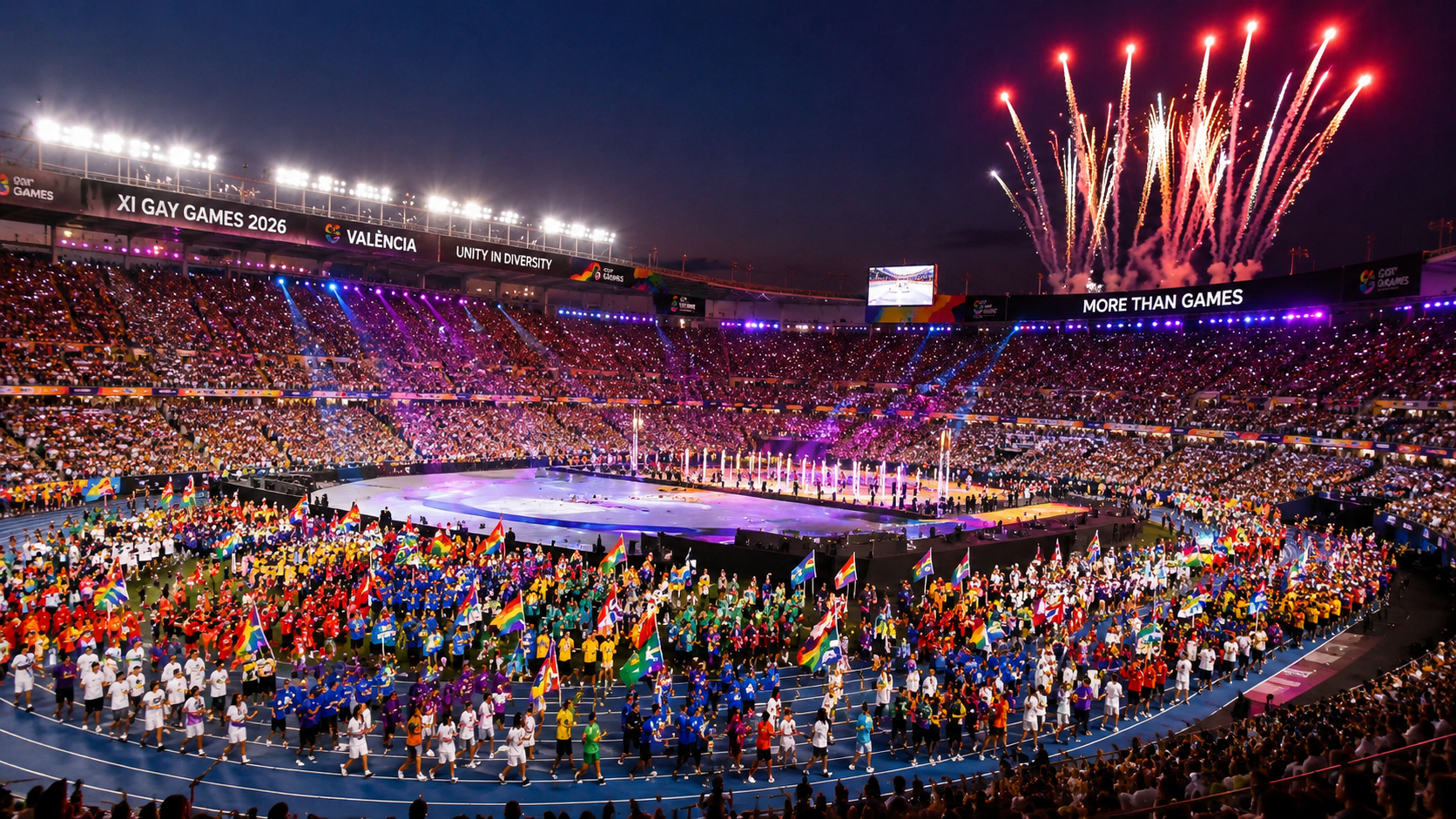 Inauguración Gay Games Valencia (Imagen generada por IA)