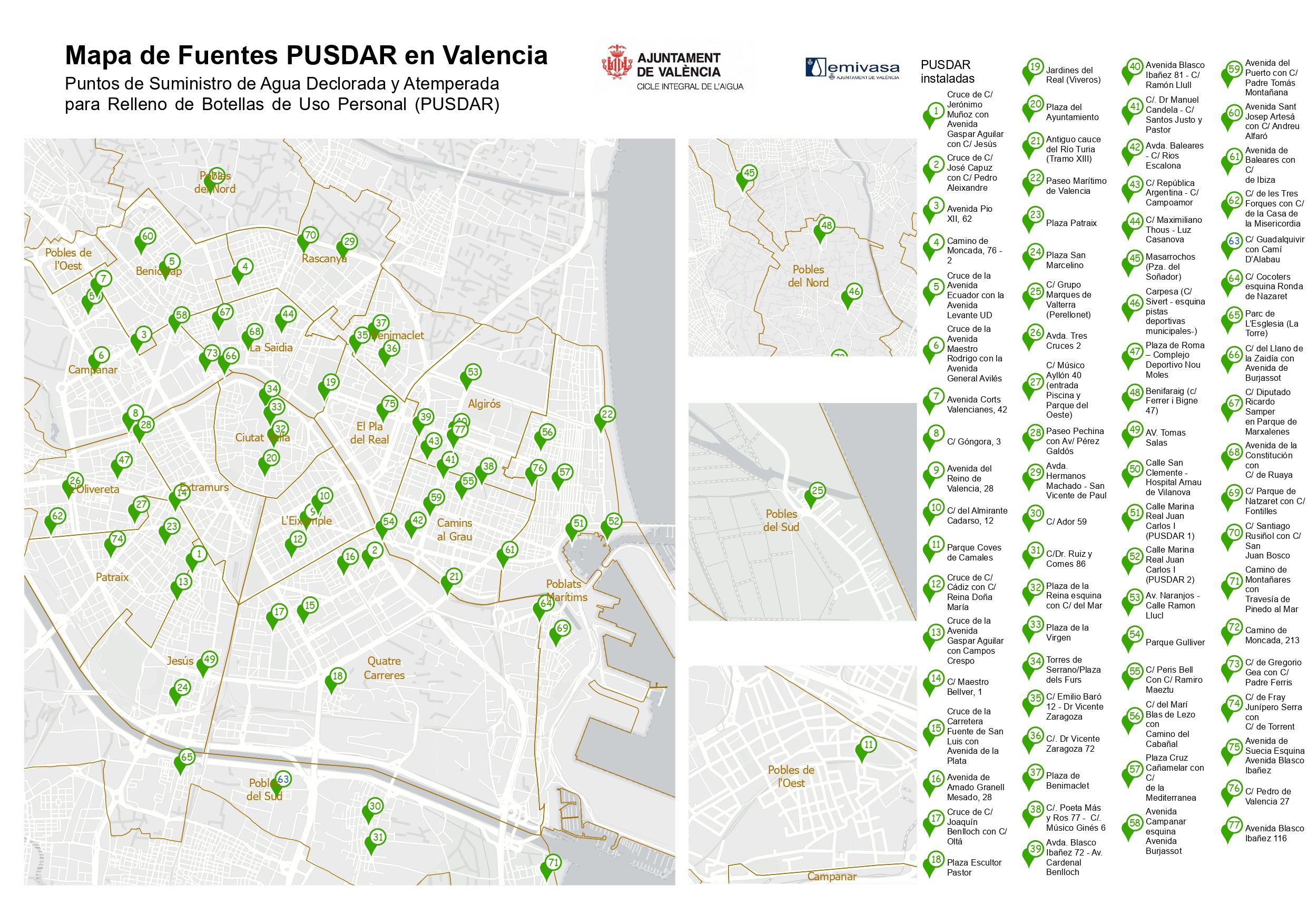 Mapa fuentes Valencia 2026 Mapa fuentes Valencia 2026