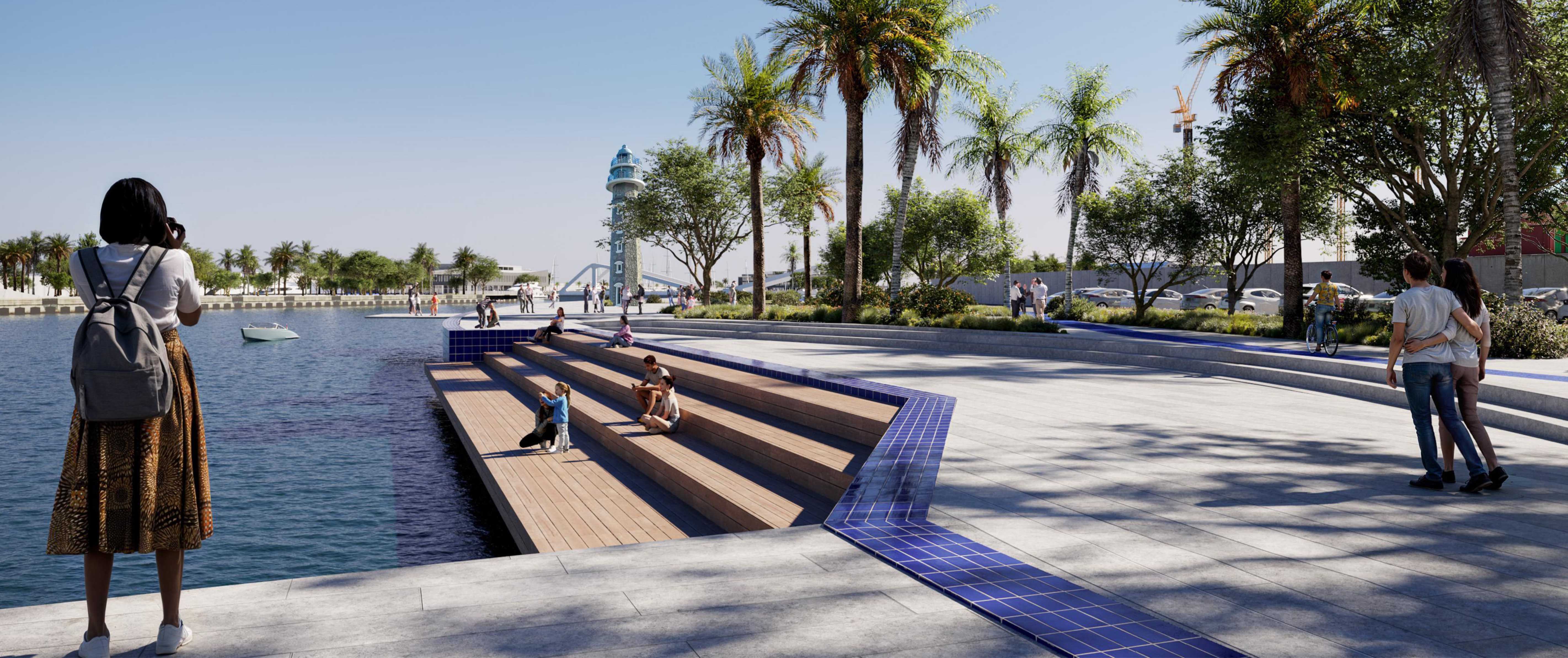 Simulació del traslat del far de València Simulació del traslat del far de València