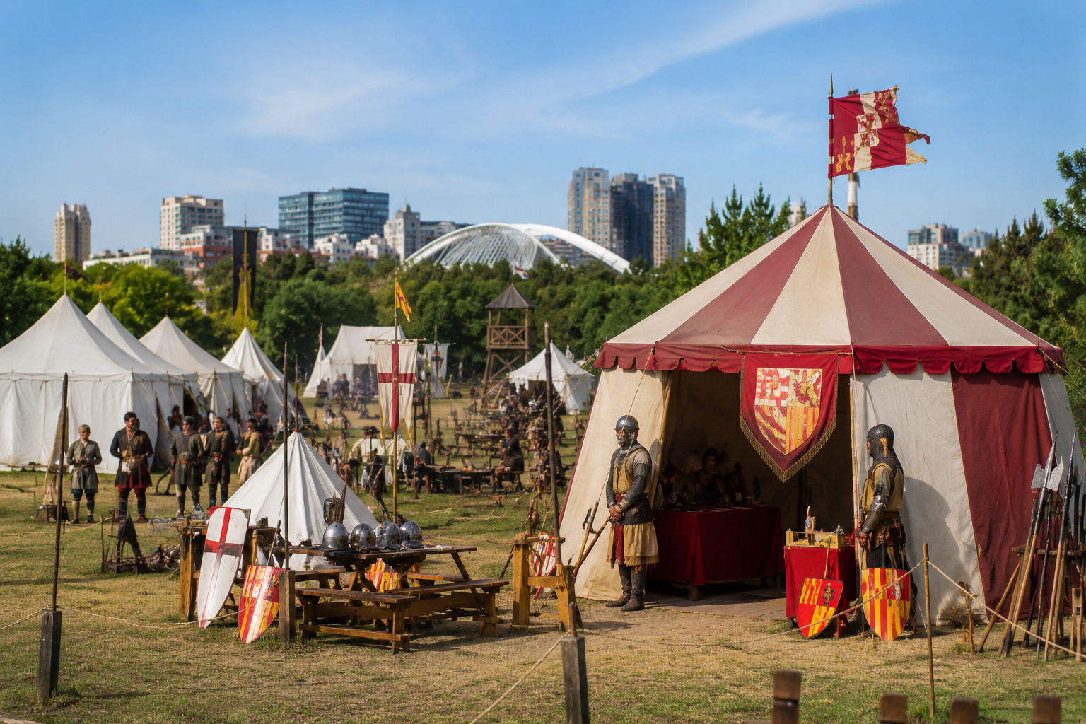 Recreació del campament medieval de Jaume I a València generada per IA Recreació del campament medieval de Jaume I a València generada per IA
