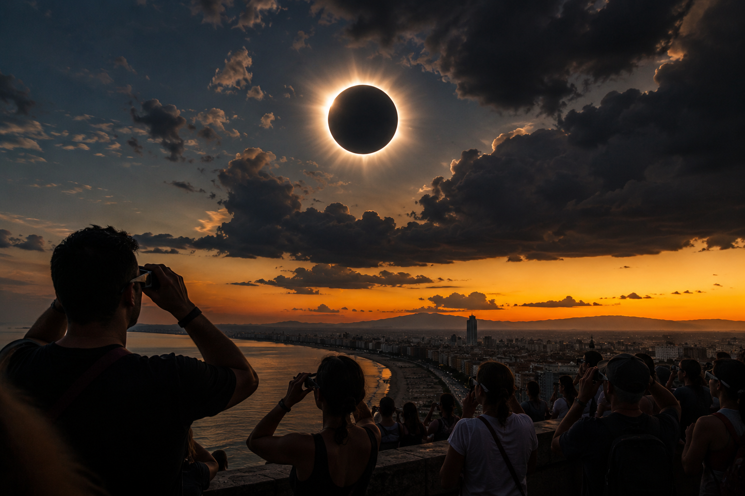 Imatge d'un eclipsi solar generada per IA Imatge d'un eclipsi solar generada per IA