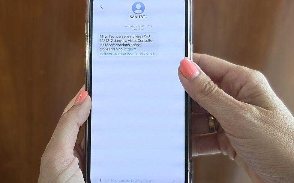 SMS de Sanidad para ver el eclipse