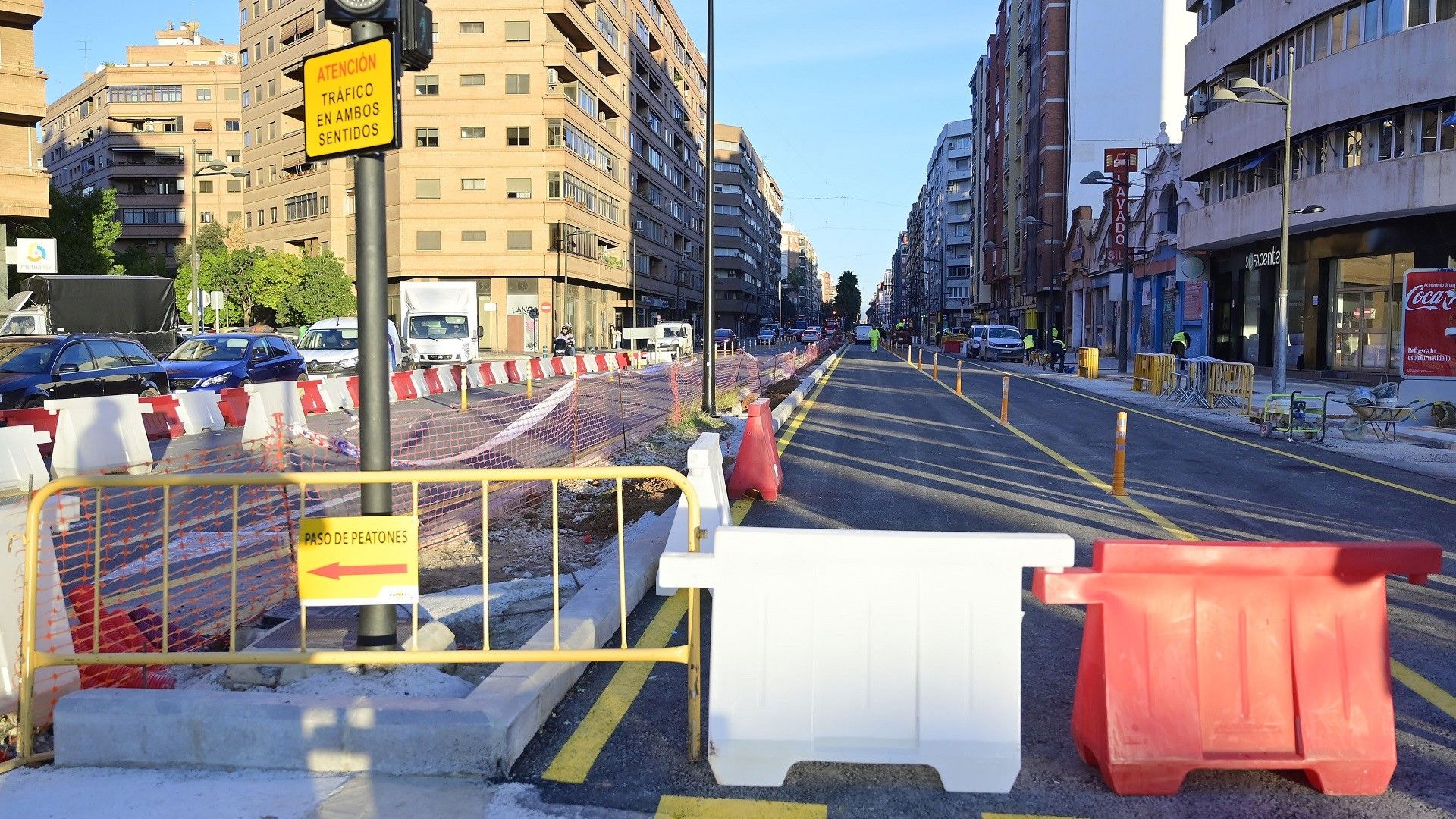 Una imatge de l'estat de les obres en l'avinguda de Giorgeta - AJUNTAMENT DE VALÈNCIA