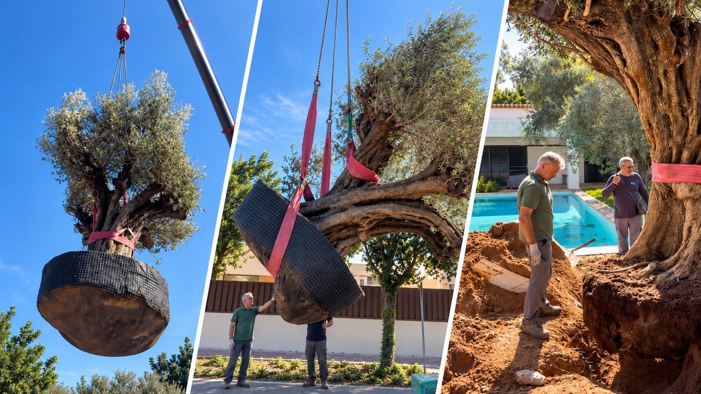 Espectacular olivo de 500 años y 6.000 kg “vuela” sobre una casa en València para llegar hasta su nuevo jardín
