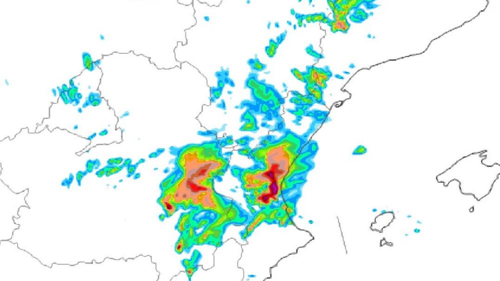 Mapa de precipitació a l'entorn de València en les pròximes hores (Font: Arome) Mapa de precipitació a l'entorn de València en les pròximes hores (Font: Arome)