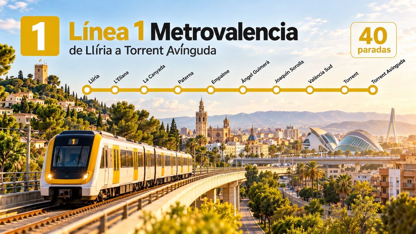 Línea 1 metro Valencia con horarios y todas sus paradas Línea 1 metro Valencia con horarios y todas sus paradas