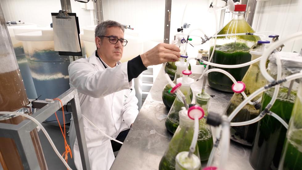 Un trabajador de la salud en un laboratorio