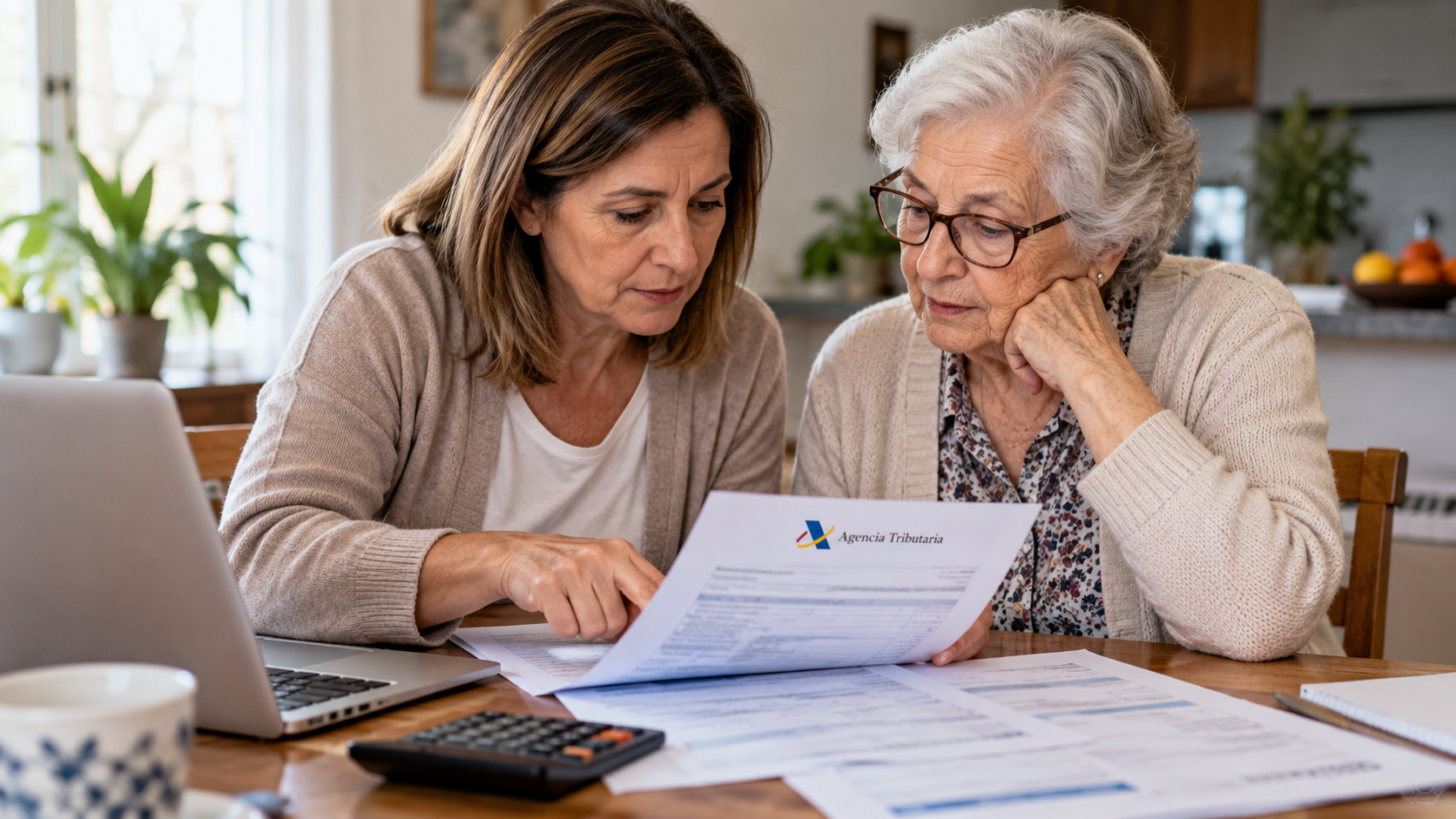 Revisando impuestos juntas en casa, generada por IA Revisando impuestos juntas en casa, generada por IA