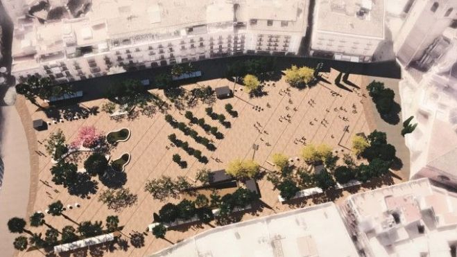 Simulación de la plaza de la Reina de València
