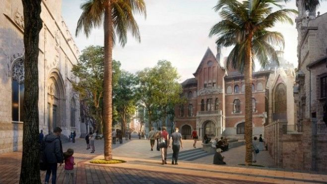 Simulación de la plaza del Mercado de València